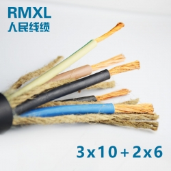純銅橡膠軟電纜yc 3*10+2*6平方五芯